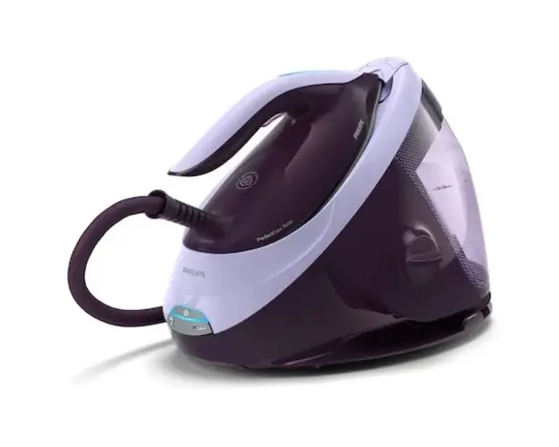 Statie de calcat Philips seria Perfect Care7000, tehnologie Optimal Temp, presiune maxima 8 bari, putere 2100W, jet de abur 120g/min, functie Easy De-calc plus, talpa fier SteamGlide Elite, rezervor de apa 1.8L detasabil