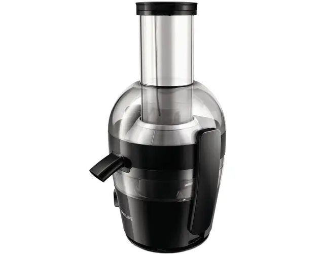 Storcator de fructe si legume Viva Collection HR1855/70, 700 W, recipient suc 0.8 l, recipient pulpa 1.2 l, 1 viteza, tub de alimentare 75 mm, negru