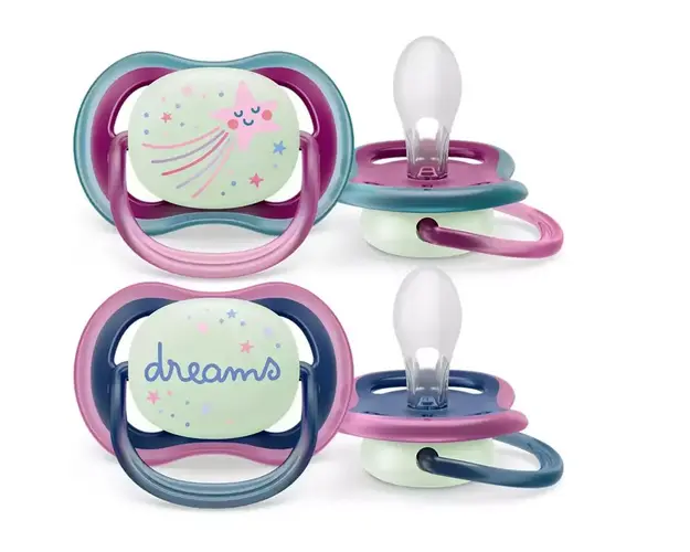 Suzeta Philips AVENT Ultra Air NightTime SCF376/14, 6-18 luni, 2 buc, multicolor
