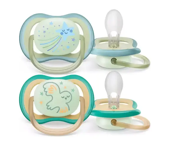 Suzeta Philips AVENT Ultra Air NightTime SCF376/18, 0-6 luni, 2 buc, multicolor