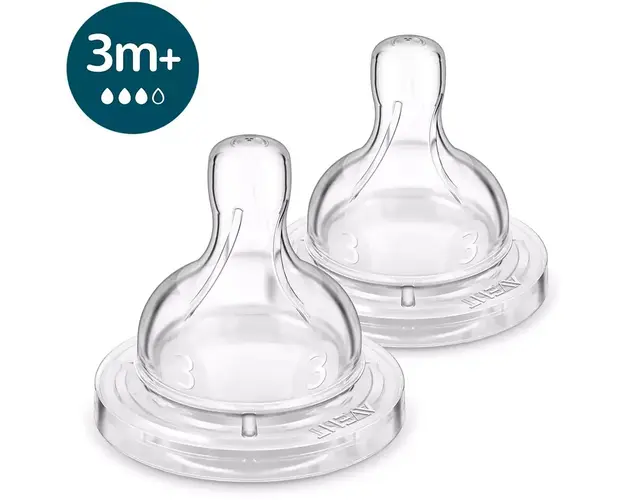 Tetina Anti-colici Philips Avent SCY763/02, +3 luni, debit 3, fara BPA, 2 bucati