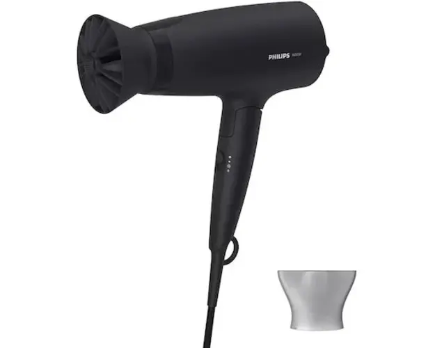 Uscator de par Philips BHD308/10, 1600W, accesoriu Thermo Protect, 3 setari de viteza/temperatura, cap de coafare 14 mm, Negru