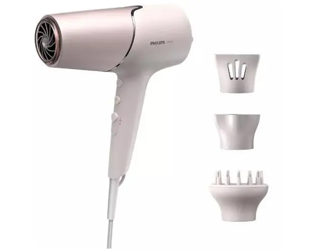 Uscator de par Philips Seria 5000 BHD530/20, 2300 W, 3 setari de caldura, 2 viteze, Tratament ionic Roz