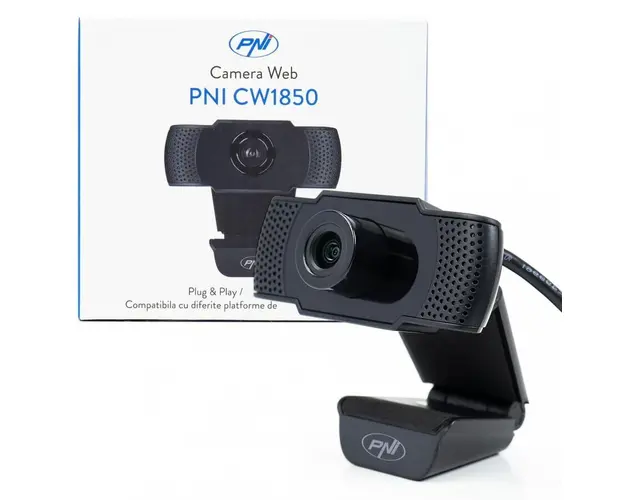 Camera Web PNI CW1850 Full HD 1080P 2MP, USB, clip-on
