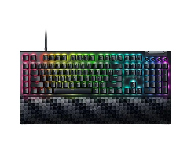 Tastatura mecanica gaming BlackWidow V4 (Yellow Switch), taste ABS, layout US, iluminare RGB, cu 6 butoane customizabile, suport pentru incheietura magnetic, negru