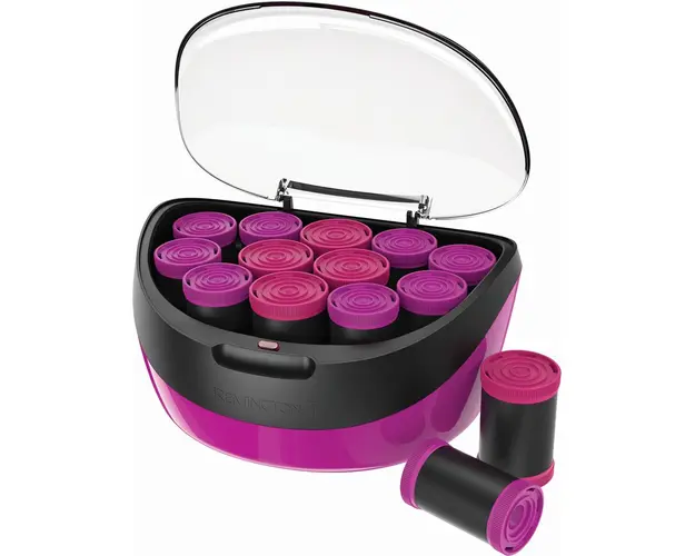 Trusa de bigudiuri electrice Jumbo Curls H5670, 12 bigudiuri, 2 dimensiuni extra mari, Invelis catifea, Ionizare, Nucleu ceara, Mov