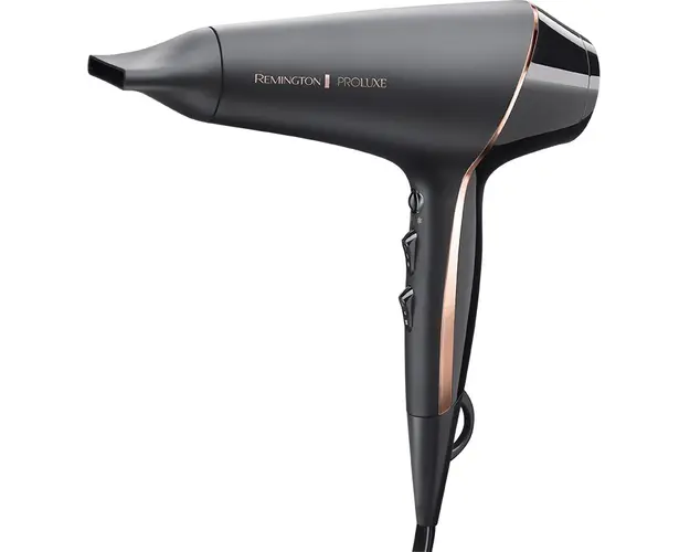 Uscator de par Remington AC9140B OPTIheat Proluxe Midnight Edition, 2400 W, Afisaj digital integrat, 2 setari de viteza, Concentrator, Negru