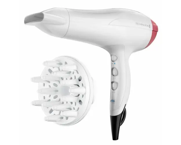 Uscator de par Remington Pro-Air Turbo D5226, 2400 W, 3 trepte temperatura, 2 viteze, Generator de ioni, Difuzor, Alb