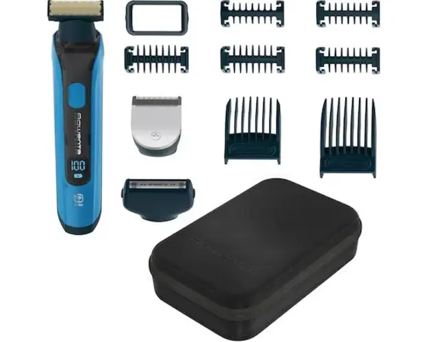 Aparat de tuns, conturat si barbierit ROWENTA Forever Sharp Ultimate TN6200F4, autonomie 120 min, wet&amp;dry, 5 piepteni detasabili, albastru
