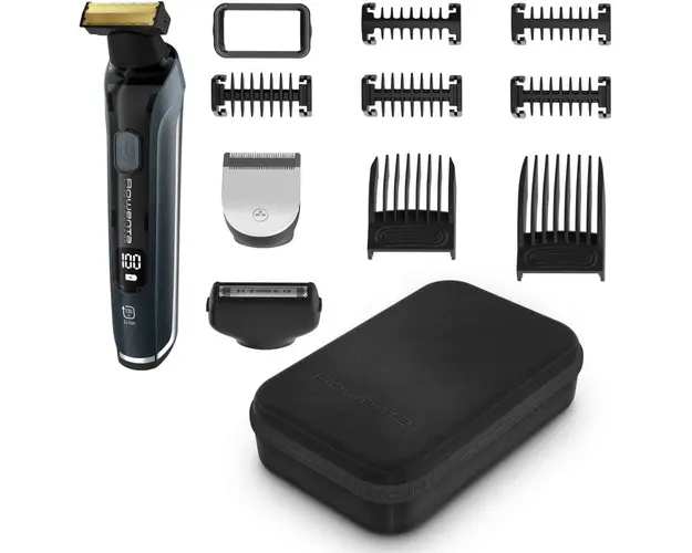 Aparat de tuns, conturat si ras Rowenta Forever Sharp Ultimate TN6204E0, autonomie 120 min, 18 setari, accesoriu ras barba si parul corporal, wet &amp; dry, negru