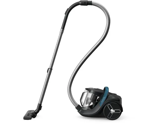 Aspirator fara sac Rowenta Green Force Cyclonic Max RO7B11EA, 900 W, recipient de praf capacitate 2.5 L, filtrare tip HEPA, design eco, negru &amp; albastru