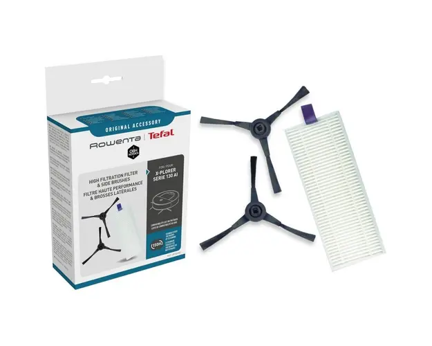 Kit filtru de inalta performanta si perii laterale Rowenta ZR130002, pentru aspirator robot Rowenta X-Plorer S130 AI RR90xx