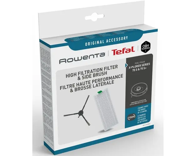Kit filtru de inalta performanta si perii laterale Rowenta ZR185002, pentru aspirator robot Rowenta X-Plorer S75 &amp; S75+ RR85xx