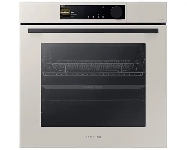 Cuptor incorporabil BeSpoke Samsung NV7B6665IAA/U2, Electric, 76 l, Autocuratare catalitica, Grill, Dual Cook, Wi-Fi, Air Fry, Bej