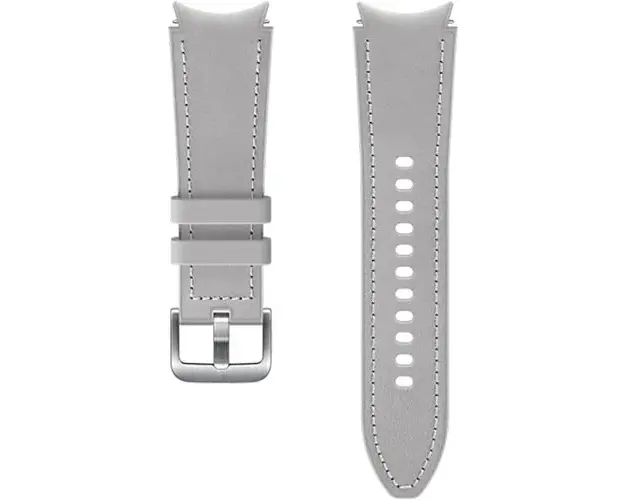 Curea smartwatch Samsung Hybrid Leather Band pentru Galaxy Watch4 Classic, 20mm M/L, Silver