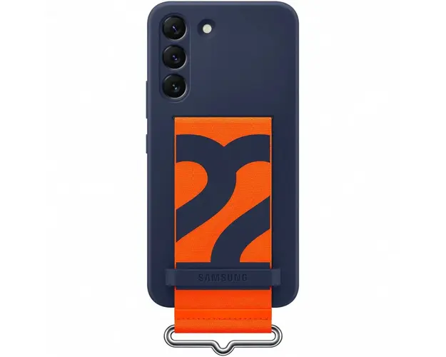 Husa de protectie Samsung Silicone Cover with Strap pentru Galaxy S22 (S901), Navy