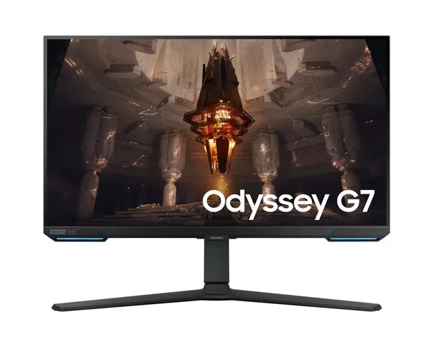 Monitor LED Samsung Gaming Odyssey G7 LS28BG700EPXEN Smart 27 inch UHD IPS 1 ms 144 Hz HDR G-Sync Compatible &amp; FreeSync Premium Pro