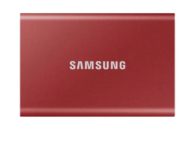 SSD extern Samsung T7 portabil, 500GB, USB 3.2, Metallic Red