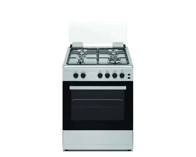 Aragaz Samus SM661XPGS, Gaz, 4 arzatoare, Arzator WOK, 55 L, Capac sticla, Grill, Timer, 60x60 cm, Inox