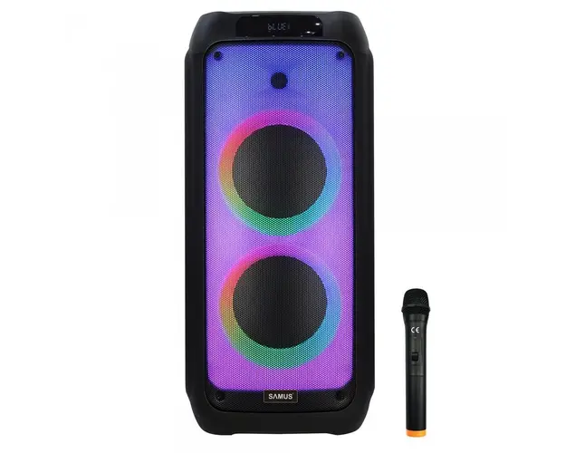 Boxa Portabila Samus IBIZA SENSE 8, Putere 2 x 15 W, RMS 80 W, PMPO 800 W, Intrare Aux, USB, TF Card, FM Radio, Bluetooth, Microfon fara fir, Negru