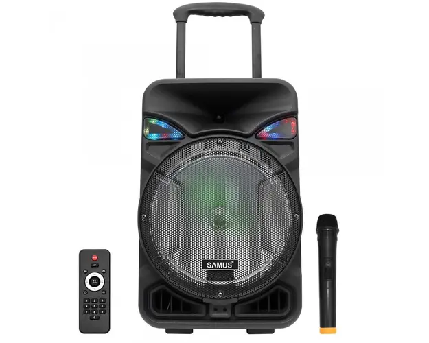 Boxa portabila Samus Studio 12, 50W, Radio, Bluetooth, Microfon, Telecomanda, Negru