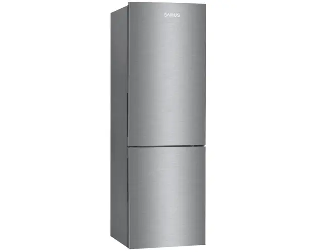 Combina Frigorifica Samus SCX396NFE, 293 L, Full No Frost, Clasa energetica E, Termostat reglabil, 3 sertare congelator, H 185 cm, Inox/ Argintiu