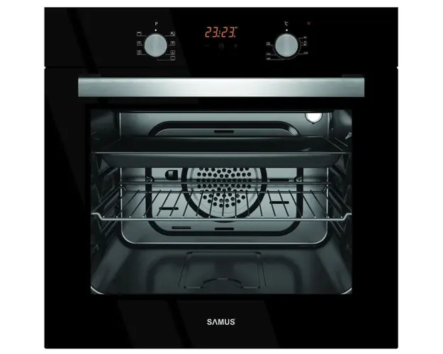 Cuptor incorporabil SC619EGV, Electric, 58 litri, Clasa A, Display LCD, Timer, Negru