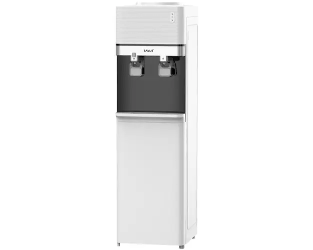 Dozator de apa cu compresor Samus WDST-251CW, Putere incalzire apa 500 W, Putere racire apa 85 W, Bidon 11/19 L, Dulap de depozitare, Siguranta copii, Alb