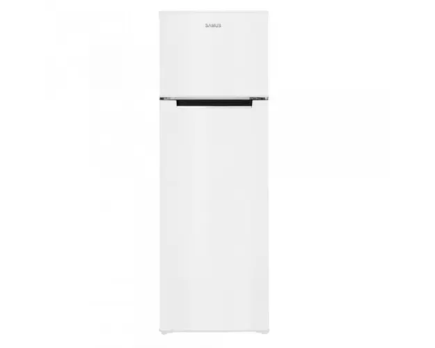 Frigider cu doua usi Samus SW344E, 248 L, Clasa energetica E, Termostat reglabil, 4 rafturi sticla, H 165 cm, Alb