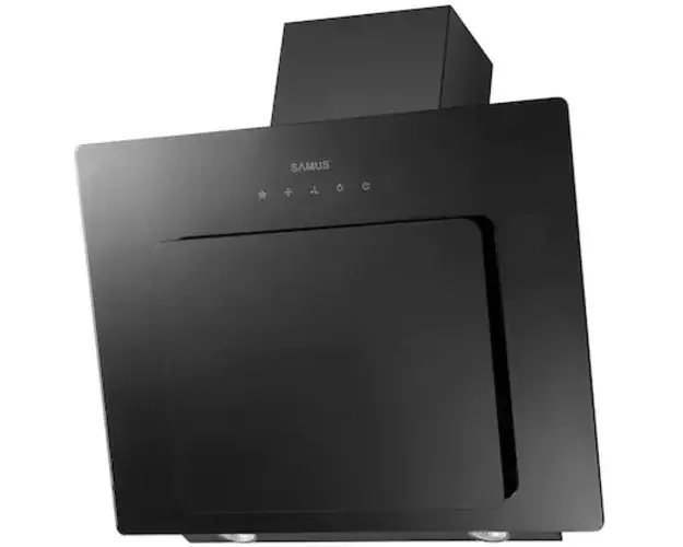 Hota Decorativa inclinata Samus HSI640DGB, Latime 60 cm, 1 Motor, Afisaj Digital, Negru