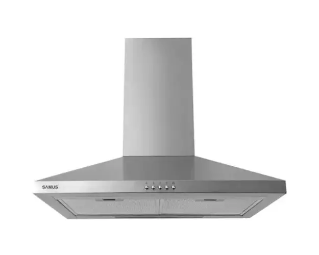 Hota Decorativa Samus HS638DLX, Latime 60 cm, 1 Motor, 3 Trepte de absorbtie, Tip Turn, Inox