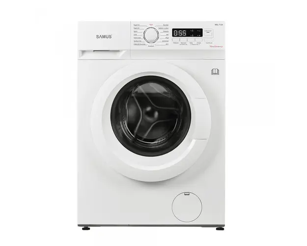 Masina de spalat rufe Samus WSL-7124,7 Kg, 15 programe, 1200 rotatii, Slim, Clasa D, Blocare acces copii, Alb