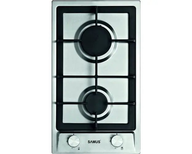 Plita incorporabila PSG-32SX, Gratar din fonta, 2 arzatoare pe gaz, Sistem de siguranta, Aprindere electrica, Inox