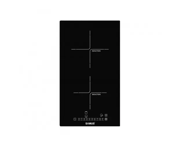 Plita incorporabila Samus PSI-32BG5, Inductie, 2 zone de gatit, Touch control, 9 setari putere, Timer, Blocare acces copii, L 30 cm, Sticla ceramica neagra