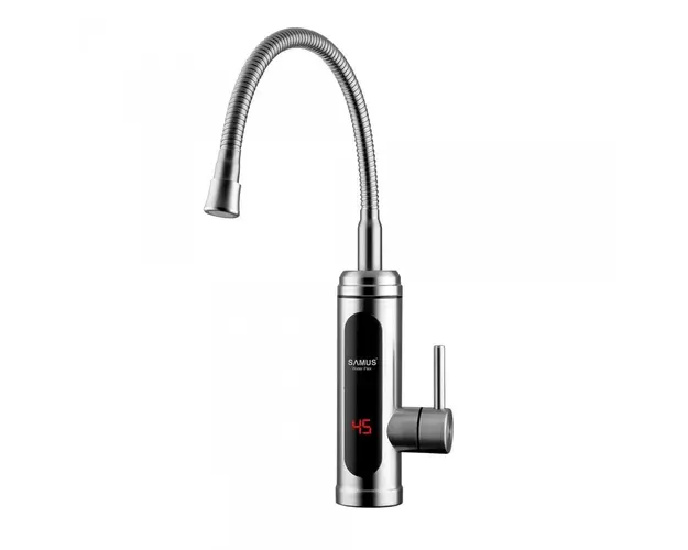 Robinet electric Samus Water Flex, 3000 W, Presiune apa 0,004 - 0,6 MPa, Temperatura 30 - 60C, Grad de protectie IPX 4, Afisaj temperatura apa, Inox