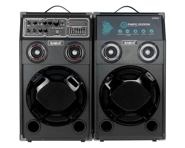 Set boxe audio Samus Twin Sound 10, Microfon/Bluetooth/USB/SD Card/FM Radio