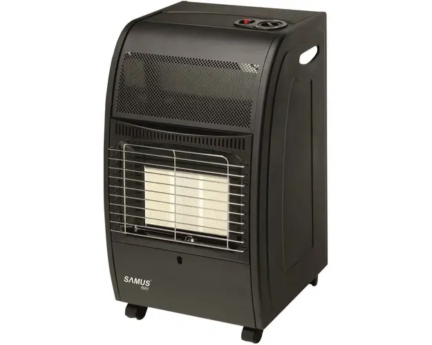 Soba pe gaz Samus RS421, Alimentare butelie, Aprindere piezo-electrica, 3 trepte de putere, Senzor lipsa oxigen, Senzor prezenţa flacara, Negru