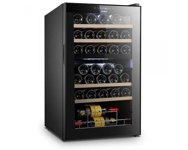Racitor pentru vinuri SRV98LMCD, 88 L, 33 sticle, Control electronic, 5 rafturi din lemn