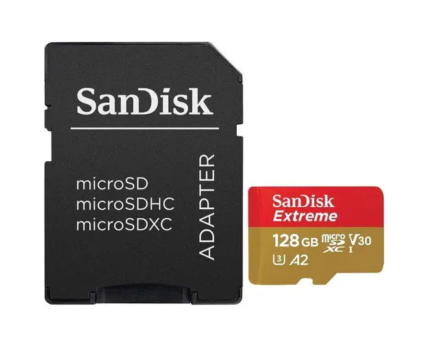 Card memorie SanDisk micro SDXC Extreme 128GB USH-I U3 Class 10 100MB/s + Adaptor SD