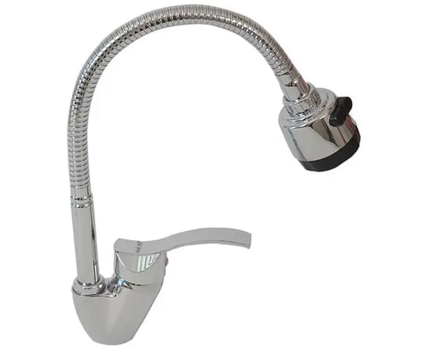 Baterie pentru bucatarie cu pipa flexibila Sanitec SN 0017, monocomanda
