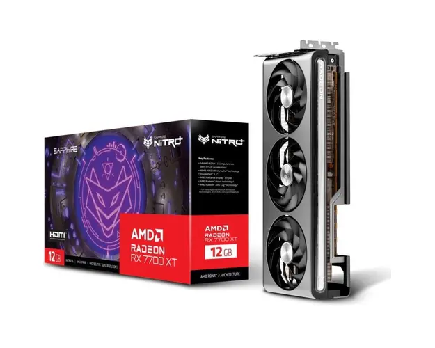 Placa video SAPPHIRE Radeon RX 7700 XT NITRO+ GAMING OC 12GB GDDR6 graphics card