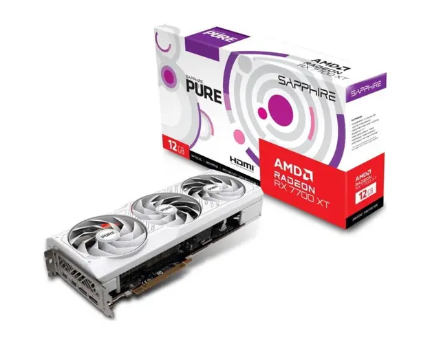 Placa video SAPPHIRE Radeon RX 7700 XT PURE GAMING OC 12GB GDDR6 graphics card