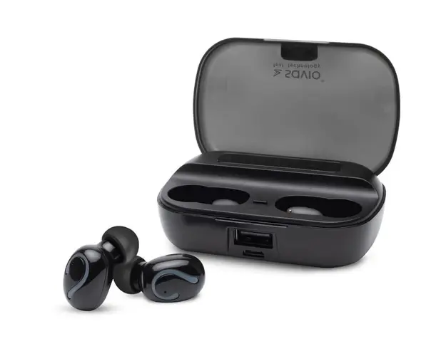 Casti Audio In-Ear, Savio TWS-06, True Wireless, Bluetooth 5.0, Power Bank 1200 mAh, Black