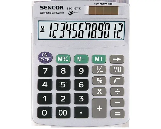 Calculator de birou Sencor SEC 367/12, Afisaj 12 cifre, Gri