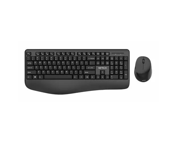 Kit wireless tastatura + mouse Serioux, office, design ergonomic, negru