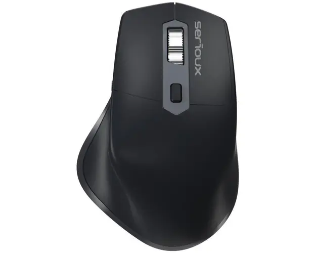 Mouse Serioux Apex 166, 2400 dpi, ergonomic, reincarcabil USB-C, negru