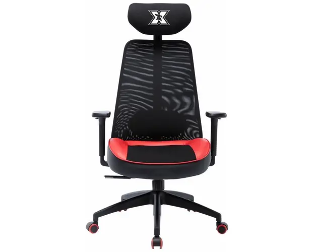Scaun gaming Serioux Kyrian, Textil, Rosu/Negru