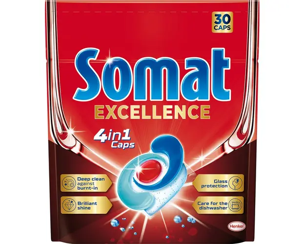 Detergent pentru masina de spalat vase Somat Exellence 4 in 1, 30 spalari