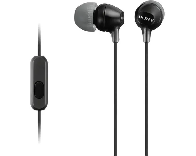 Casti In-Ear Sony MDR-EX15APB, Cu fir, Microfon, Negru
