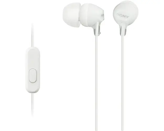 Casti In-Ear Sony MDR-EX15APW, Cu fir, Microfon, Alb